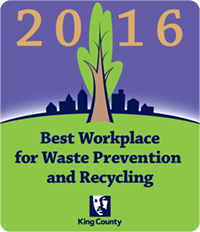 2016 Best Workplace for Waste Prevention and Recycling - King County